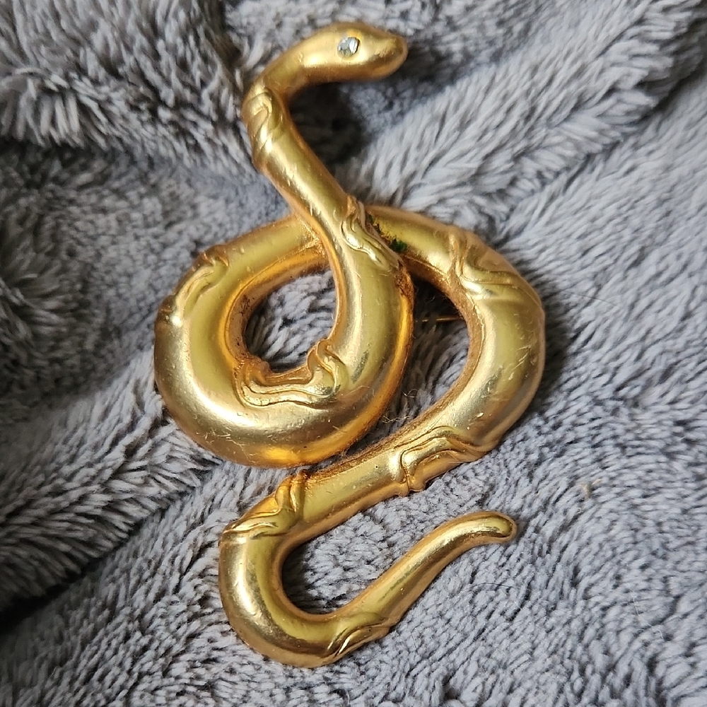 Gold Snake Reptile Decor